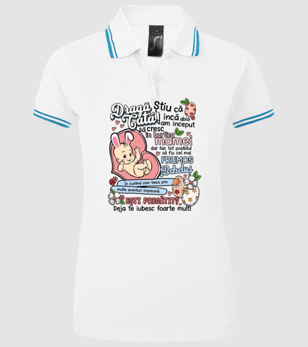 Paști Dragă tată model alb pe tricou