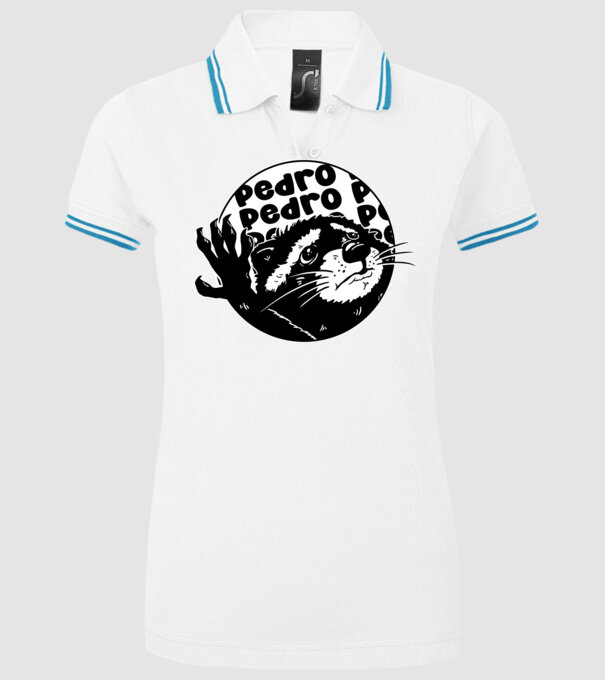 Pedro circle model alb pe tricou