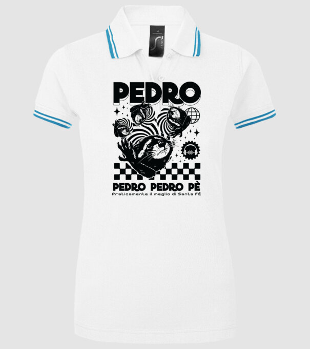 Pedro techno model alb pe tricou