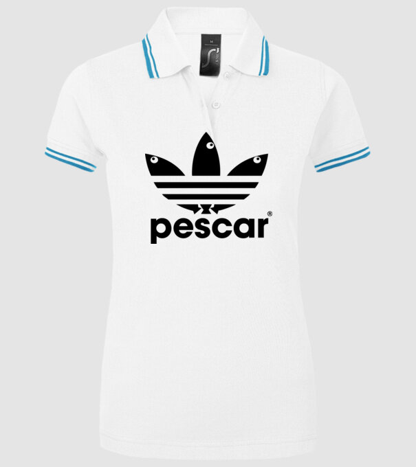 Pescar original model alb pe tricou