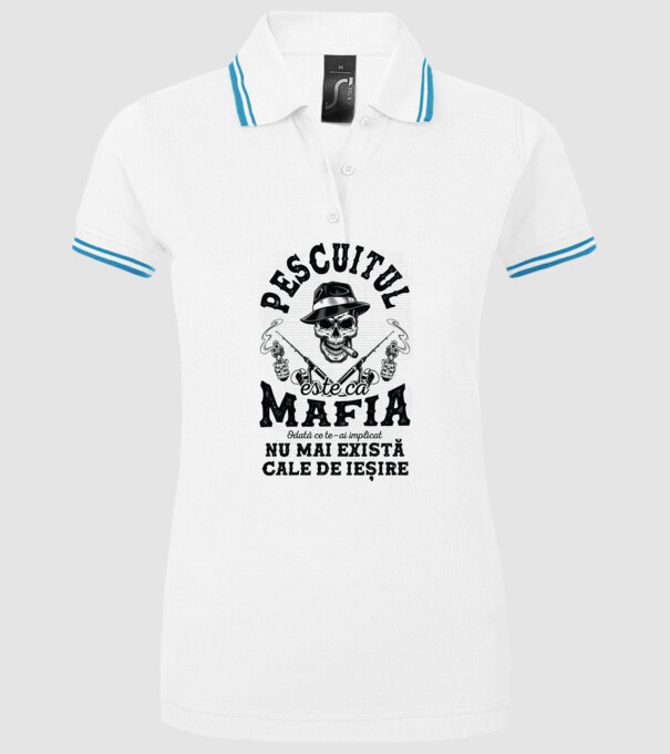 Pescuitul este ca mafia, odată ce te-ai implicat, nu mai există cale de ieșire model alb pe tricou