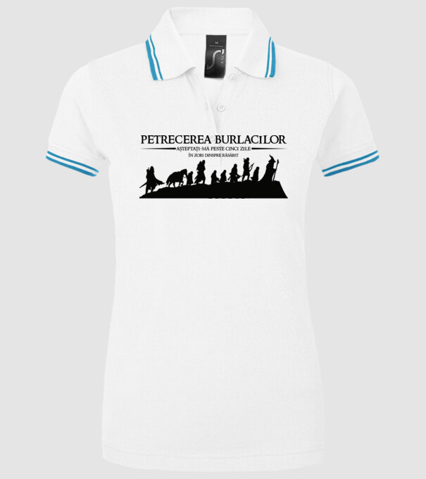 petrecerea burlacilor - așteptați-mă peste cinci zile - în zori dinspre răsărit model alb pe tricou