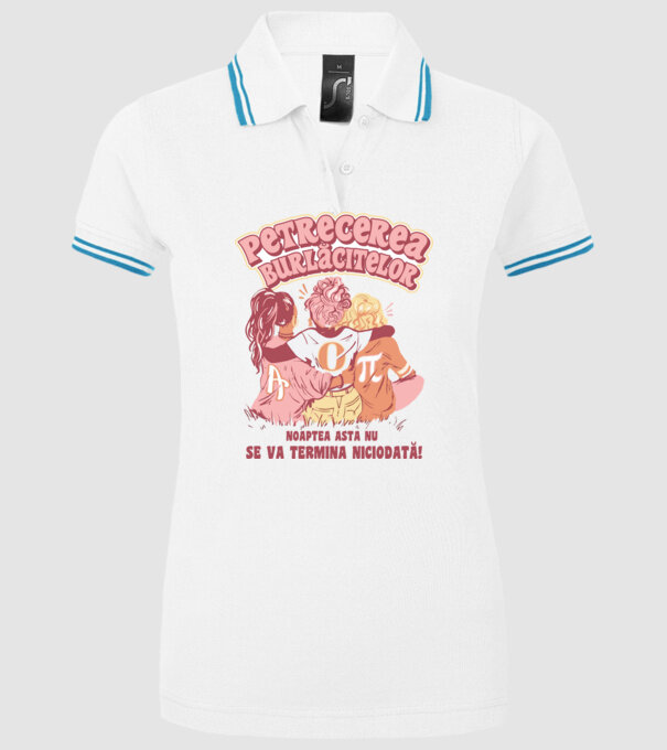 petrecerea burlăcitelor - noaptea asta nu se va termina niciodată! model alb pe tricou