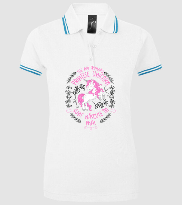 Cele mai frumoase prințese unicorn sunt născute în Mai model alb pe tricou
