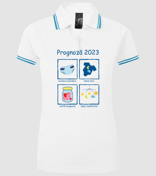 Prognoză 2023 model alb pe tricou