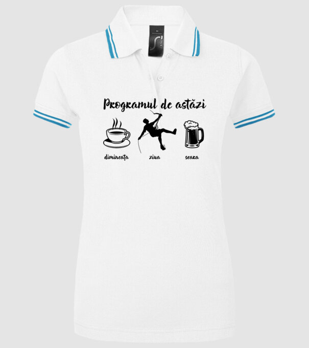 programul de astăzi: dimineața, ziua, seara model alb pe tricou