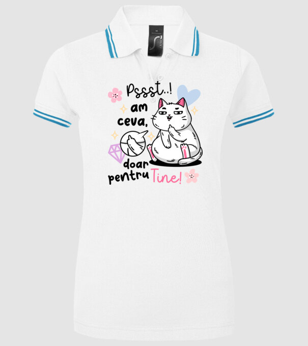 Pssst, am ceva doar pentru tine! model alb pe tricou