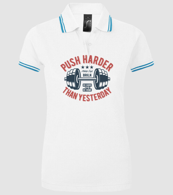 push harder model alb pe tricou