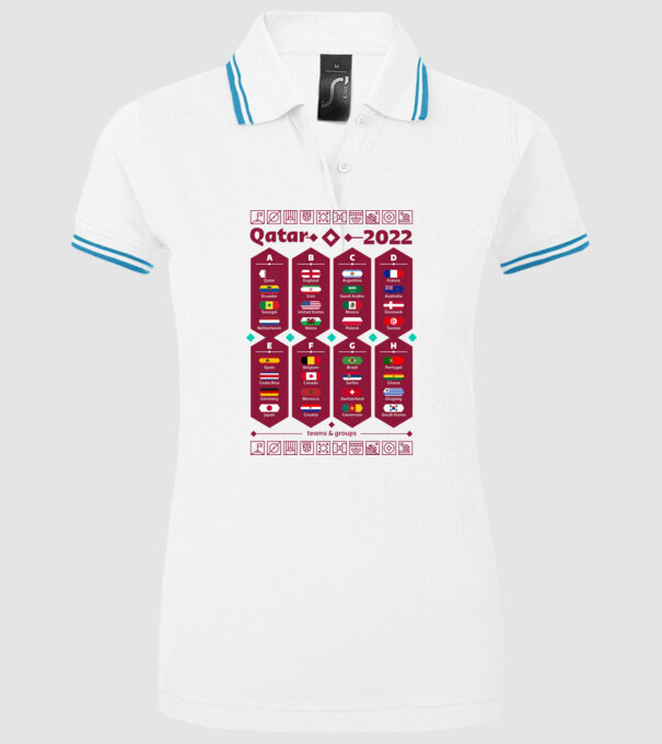 Qatar 2022 teams - groups white model alb pe tricou
