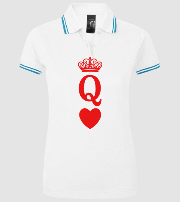 Queen model alb pe tricou