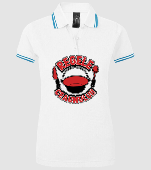 Regele - ceaunului! model alb pe tricou