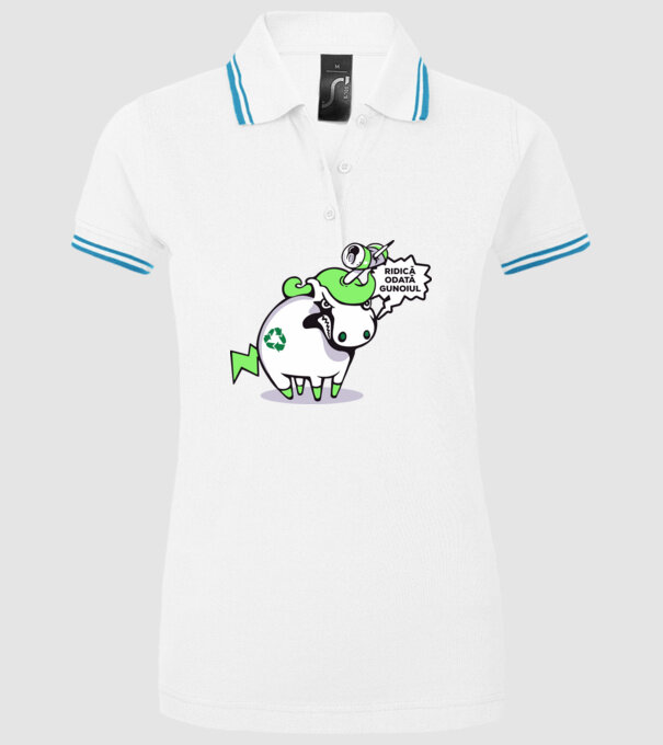 Ridică odată gunoiul model alb pe tricou