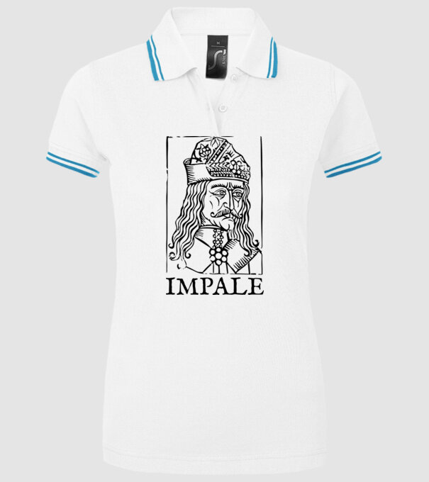 România dracula impale model alb pe tricou