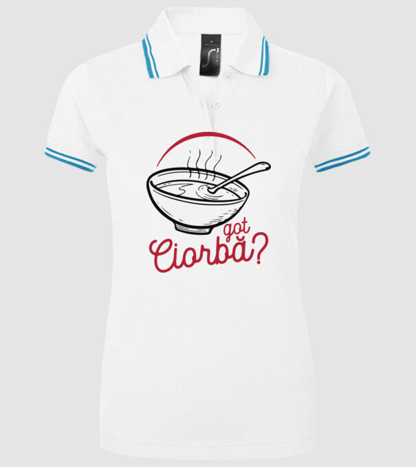 România Got ciorbă model alb pe tricou