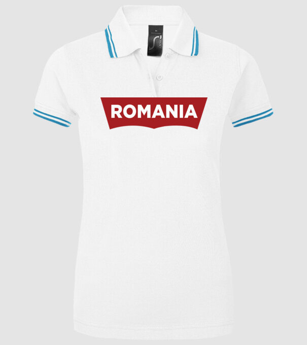 România levis model alb pe tricou