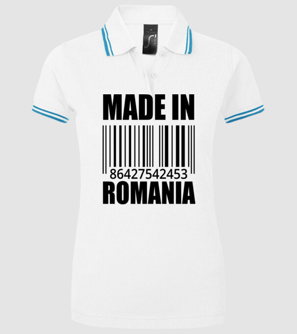 România made in model alb pe tricou