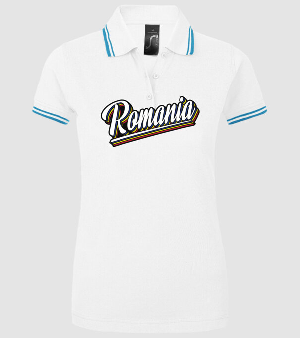 România retro model alb pe tricou