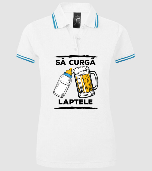 să curgă laptele! model alb pe tricou