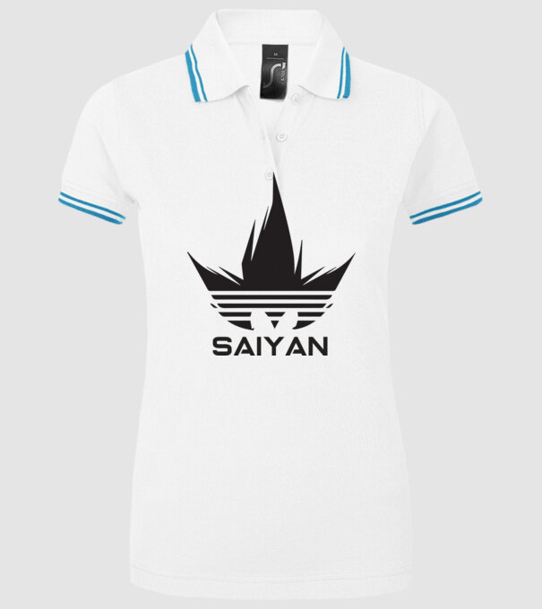 saiyan logo model alb pe tricou