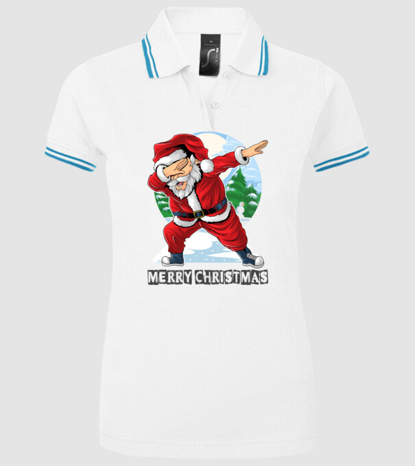 Santa merry christmas model alb pe tricou