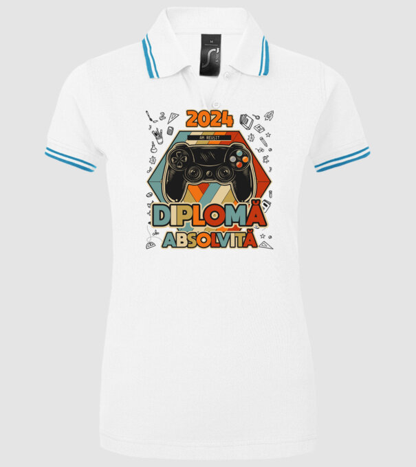 școala generală diplomă model alb pe tricou