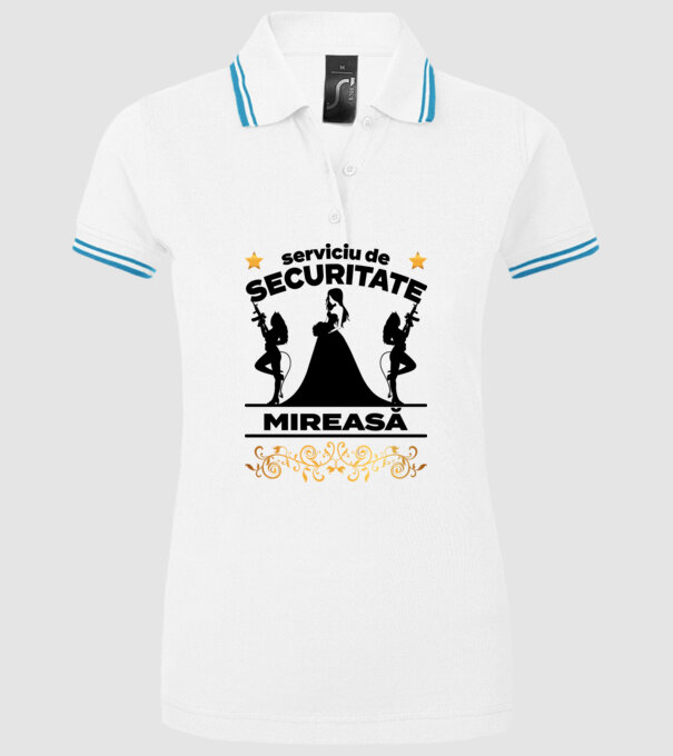 serviciu de securitate mireasă model alb pe tricou