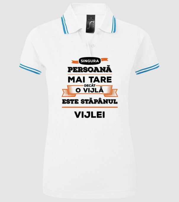 singura persoană mai tare decât o vijlă este stăpânul vijlei model alb pe tricou