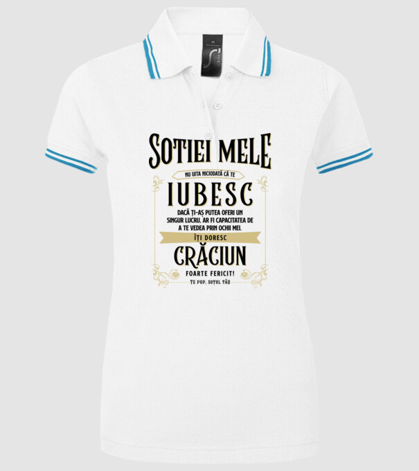 Soției mele - nu uita niciodată că te iubesc - dacă ți-aș putea oferi un singur lucru, ar fi capacitatea de a te vedea prin ochi model alb pe tricou