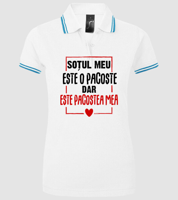 soțul meu este o pacoste model alb pe tricou