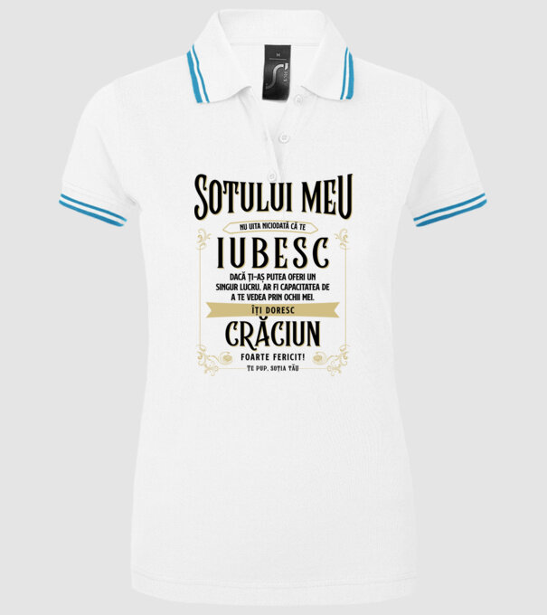 Soțului meu model alb pe tricou