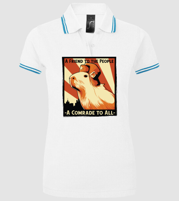 Soviet Capybara model alb pe tricou