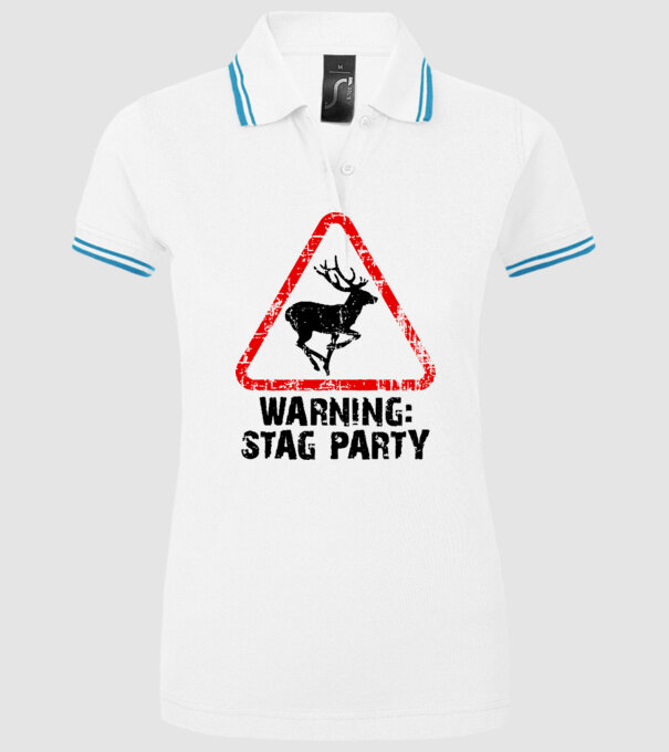 Stag Party model alb pe tricou