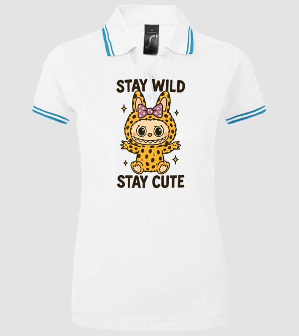 Stay wild - Labubu model alb pe tricou