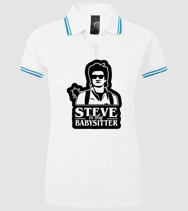 steve is my babysitter model alb pe tricou
