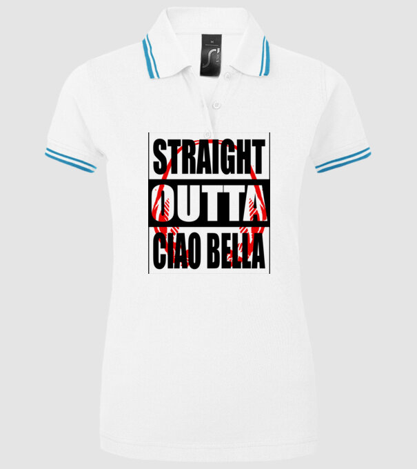 straight outta bella ciao model alb pe tricou
