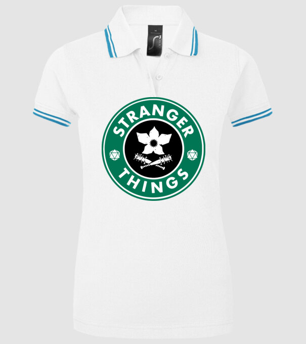 stranger things starbucks model alb pe tricou