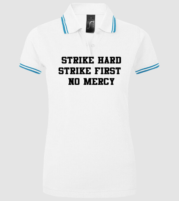 Strike hard strike first quote model alb pe tricou