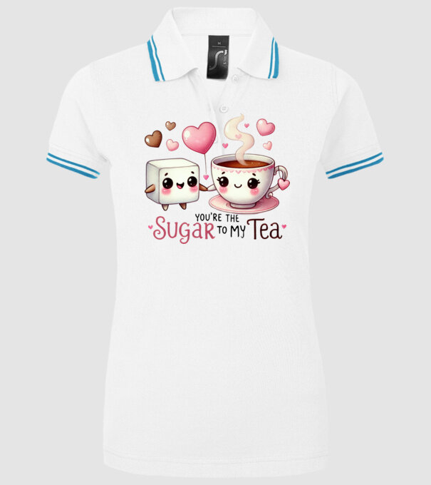 Sugar to my Tea model alb pe tricou