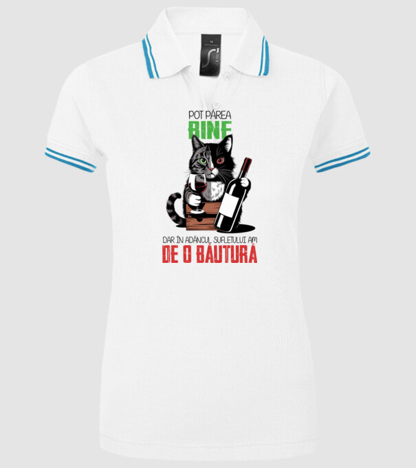 sunt bun pentru o băutură Alb model alb pe tricou