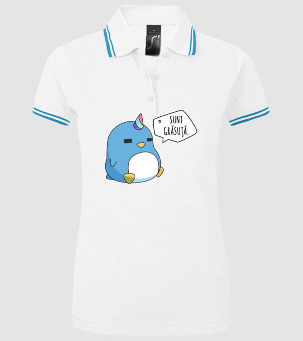 sunt grăsuță model alb pe tricou