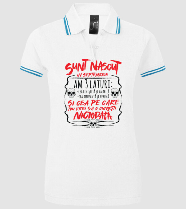 Sunt născut în septembrie, am 3 laturi model alb pe tricou