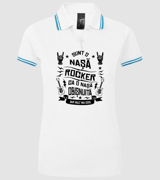 Sunt o nașă rocker, ca o nașă obișnuită, dar mult mai cool model alb pe tricou