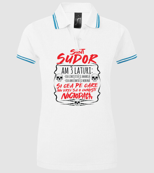 sunt sudor am 3 laturi model alb pe tricou