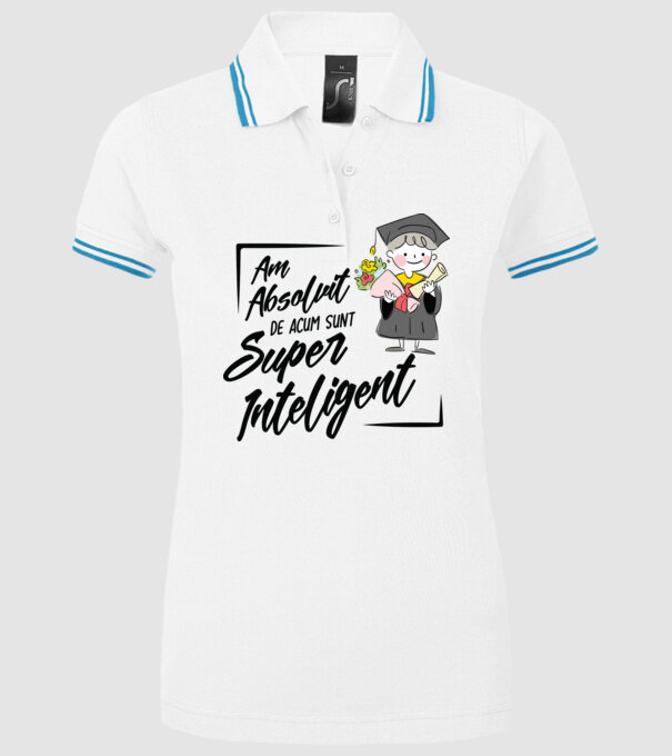 Sunt super inteligent model alb pe tricou