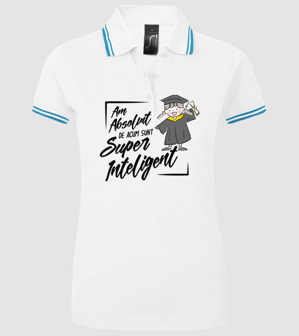 Sunt super inteligent model alb pe tricou
