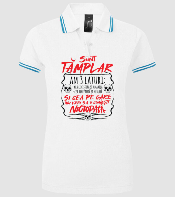 sunt tâmplar am 3 laturi model alb pe tricou