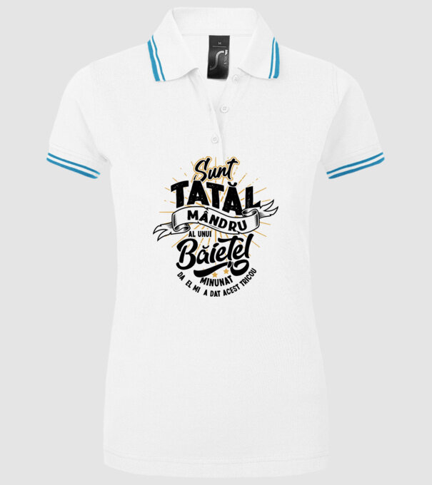 Sunt tatăl mândru al unui băiețel minunat - da, el mi-a dat acest tricou model alb pe tricou
