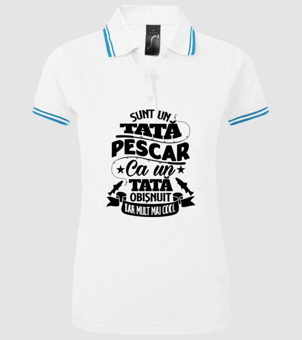 Sunt un tată pescar, ca un tată obișnuit, dar mult mai cool model alb pe tricou