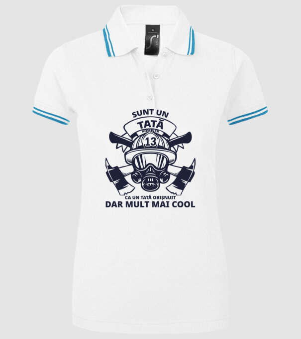 Sunt un tată pompier, ca un tată obișnuit, dar mult mai cool model alb pe tricou