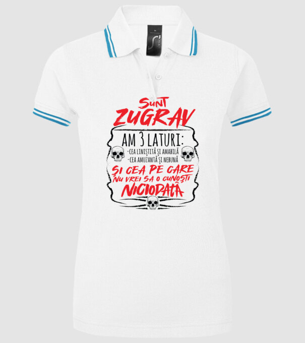 sunt zugrav am 3 laturi model alb pe tricou